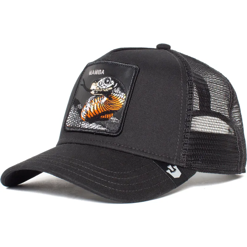 petten-gebogen-zwart-snapback-serpiente-mamba-the-farm-the-farm-van-goorin-bros