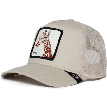 Beżowa czapka trucker z żyrafą High Truckin The Farm od Goorin Bros.