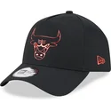 casquette-courbee-noire-snapback-a-frame-foil-pack-chicago-bulls-nba-new-era