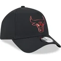 casquette-courbee-noire-snapback-a-frame-foil-pack-chicago-bulls-nba-new-era