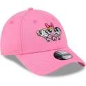 gorra-curva-rosa-ajustable-para-nino-9forty-de-petalo-burbuja-y-cactus-las-supernenas-de-new-era