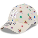 casquette-courbee-beige-ajustable-pour-enfant-9forty-festive-new-york-yankees-mlb-new-era