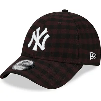 Gorra curva marrón ajustable 9FORTY Flannel de New York Yankees MLB de New Era
