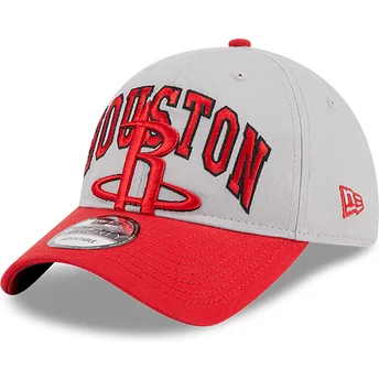 Cappellino curvo grigio e rosso regolabile 9TWENTY Tip Off 2023 di Houston Rockets NBA di New Era