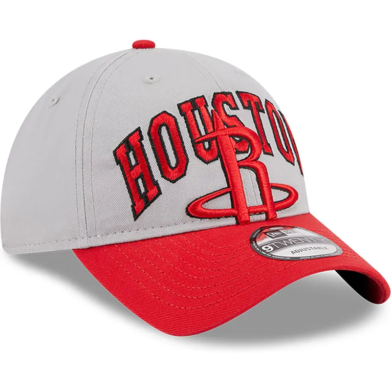 cappellino-curvo-grigio-e-rosso-regolabile-9twenty-tip-off-2023-di-houston-rockets-nba-di-new-era