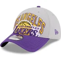 casquette-courbee-grise-et-violette-ajustable-9twenty-tip-off-2023-los-angeles-lakers-nba-new-era