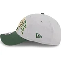 casquette-courbee-grise-et-verte-ajustable-9twenty-tip-off-2023-milwaukee-bucks-nba-new-era