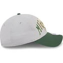 casquette-courbee-grise-et-verte-ajustable-9twenty-tip-off-2023-milwaukee-bucks-nba-new-era