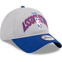 casquette-courbee-grise-et-bleue-ajustable-9twenty-tip-off-2023-nba-new-era