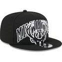 petten-plat-zwart-snapback-9fifty-tip-off-2023-van-milwaukee-bucks-nba-van-new-era