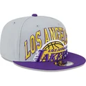 cappellino-piatto-grigio-e-viola-snapback-9fifty-tip-off-2023-los-angeles-lakers-nba-di-new-era