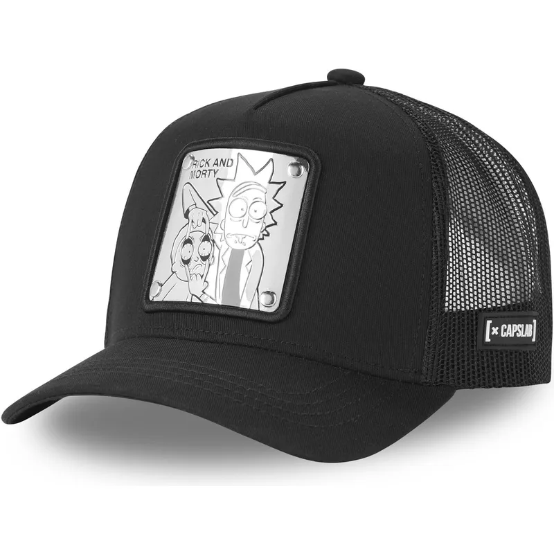 schwarze-trucker-kappe-rick-and-morty-loo3-von-capslab