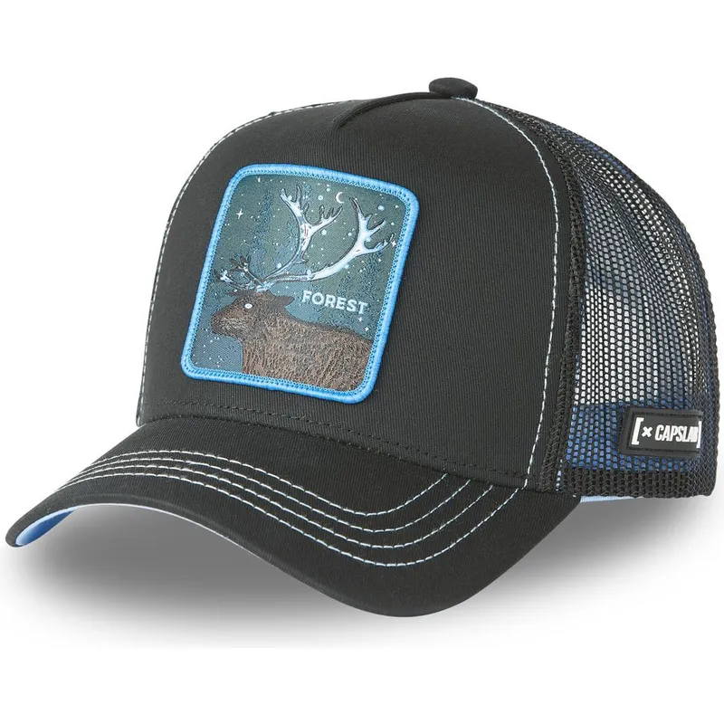 petten-gebogen-zwart-snapback-forest-cas2-for1-hert-fabeldieren-van-capslab