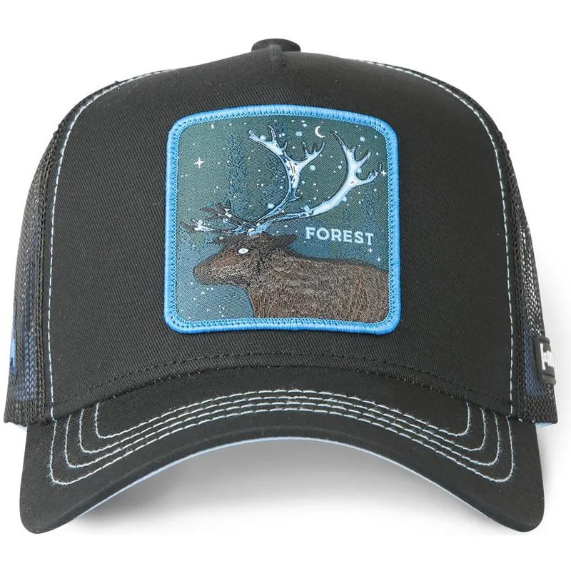 petten-gebogen-zwart-snapback-forest-cas2-for1-hert-fabeldieren-van-capslab