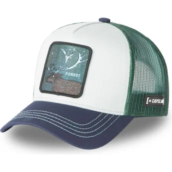 Casquette trucker blanche, verte et bleue cerf Forest CAS2 FOR3 Fantastic Beasts Capslab