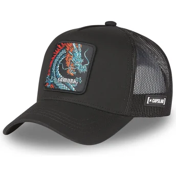 Petten gebogen zwart snapback Samurai DRA1 Draak Fabeldieren van Capslab