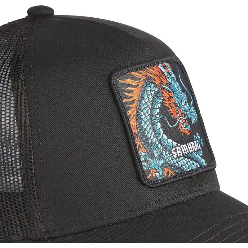 cappellino-trucker-nero-dragone-samurai-dra1-beasts-di-capslab