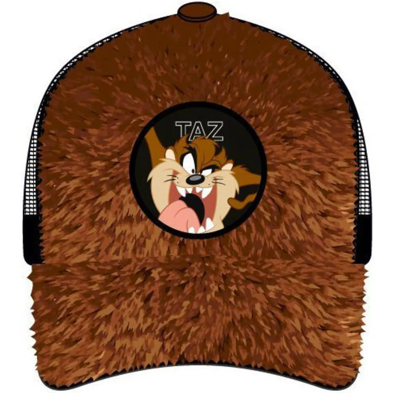 casquette-trucker-marron-et-noire-diable-tasmanie-fur1-taz1-looney-tunes-capslab