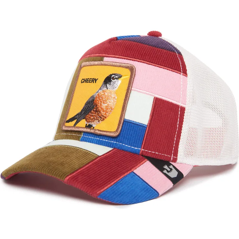 petten-gebogen-meerkleurig-snapback-cheery-right-side-of-the-bed-the-farm-patchwork-the-farm-van-goorin-bros