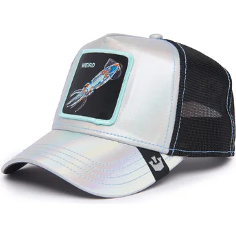 Czapka trucker szara i czarna kałamarnica Weird Go Way Out There The Farm Deep Sea od Goorin Bros.