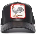 trucker-kasket-sort-hane-cock-will-prevail-the-farm-leather-fra-goorin-bros