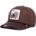 casquette-courbee-marron-snapback-porc-epic-prick-porcupine-100-the-farm-all-over-canvas-goorin-bros