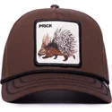 casquette-courbee-marron-snapback-porc-epic-prick-porcupine-100-the-farm-all-over-canvas-goorin-bros