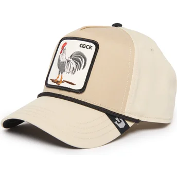 Petten gebogen beige snapback gallo Cock Rooster 100 The Farm All Over Canvas The Farm van Goorin Bros.