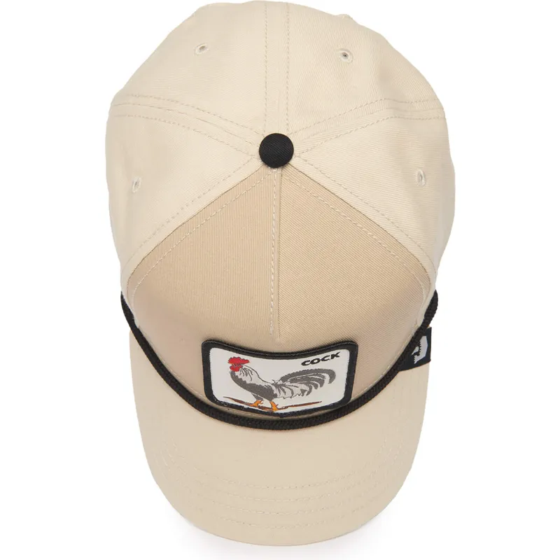buet-beige-snapback-kasket-med-hane-cock-rooster-100-the-farm-all-over-canvas-fra-goorin-bros