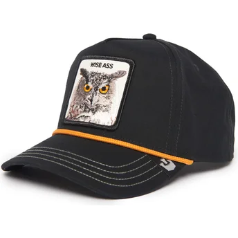Petten gebogen zwart snapback búho Wise Owl 100 The Farm All Over Canvas The Farm van Goorin Bros.