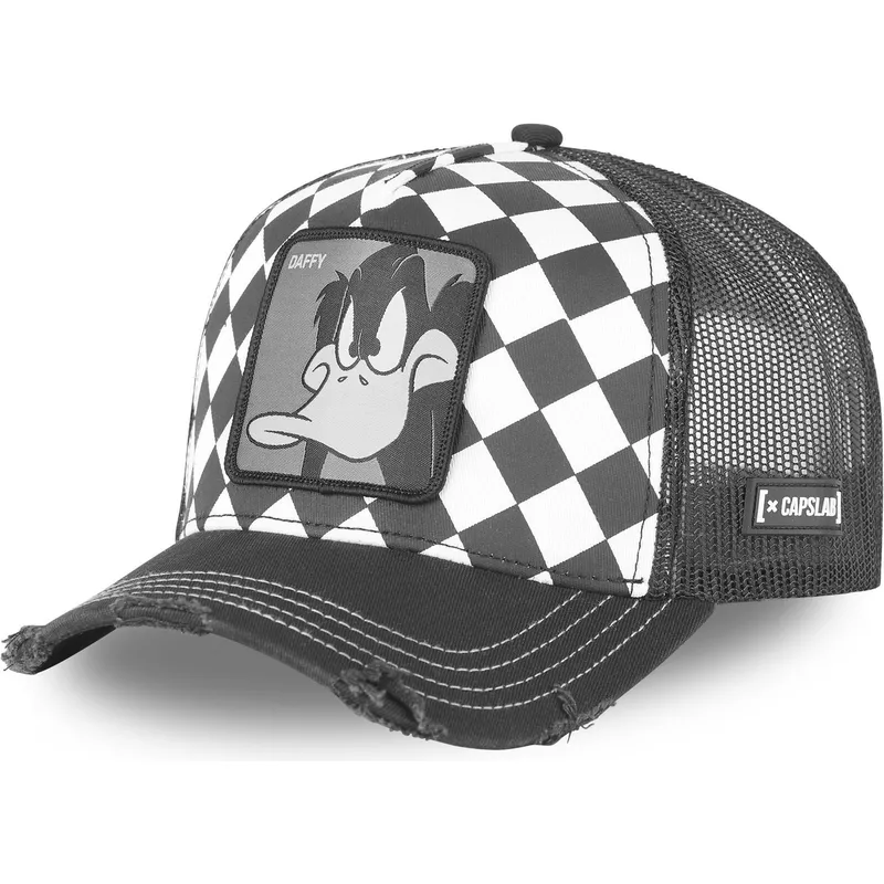 capslab-daffy-duck-loo8-daf1-looney-tunes-black-and-white-trucker-hat