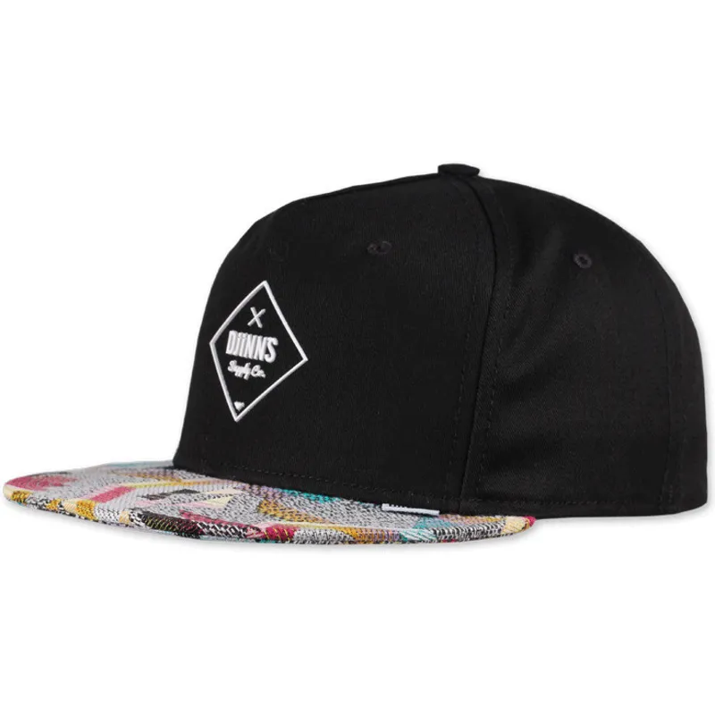 petten-plat-zwart-snapback-rubber-aztek-van-djinns