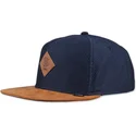 cappello-piatto-blu-marino-e-marrone-snapback-honey-knit-di-djinns