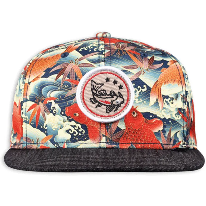 petten-plat-meerkleurig-snapback-koi-linen-van-djinns petten-plat-meerkleurig-snapback-koi-linen-van-djinns