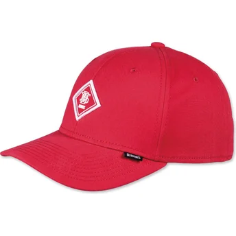 Petten gebogen rood verstelbare band Brushed Twill TrueFit 2.0 van Djinns
