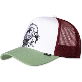 Cappellino trucker bianco, rosso e verde Lazy Mermaid HFT di Djinns