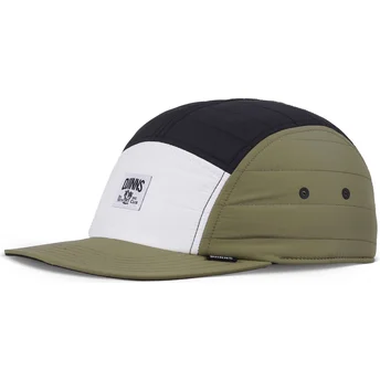 Casquette plate blanche, noire et verte ajustable Puffy Nylon Djinns