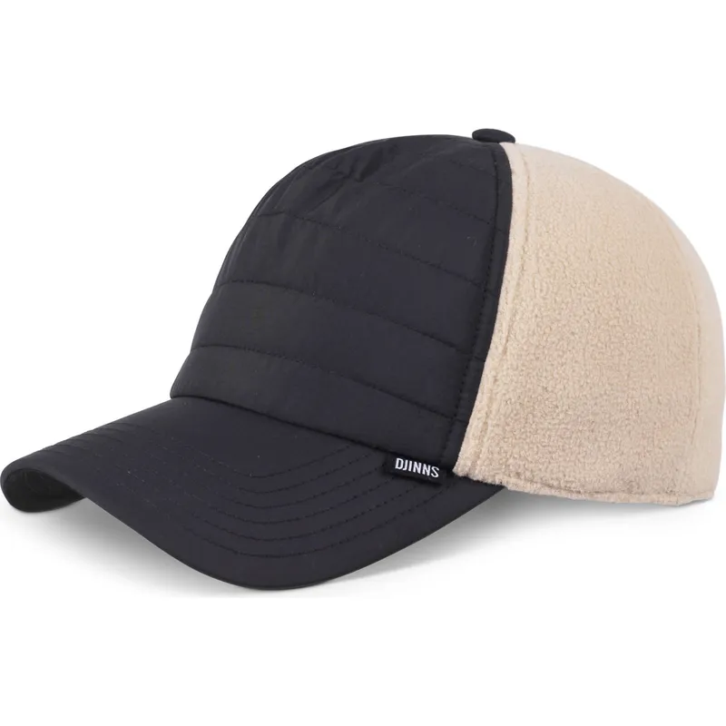 petten-gebogen-zwart-snapback-hft-puffy-nylon-van-djinns
