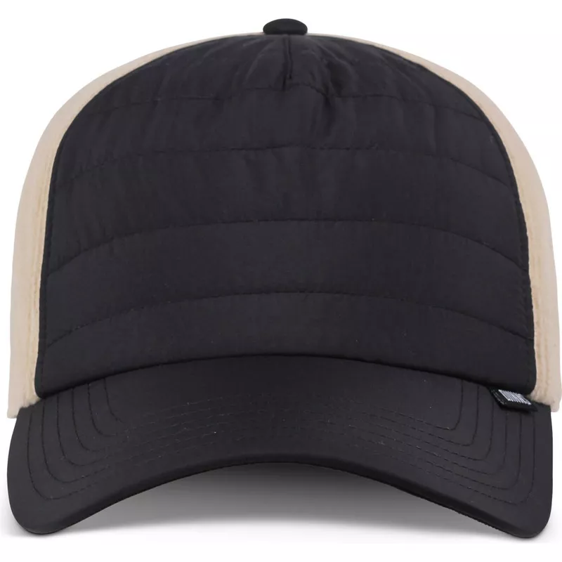 djinns-curved-brim-hft-puffy-nylon-black-and-beige-snapback-cap