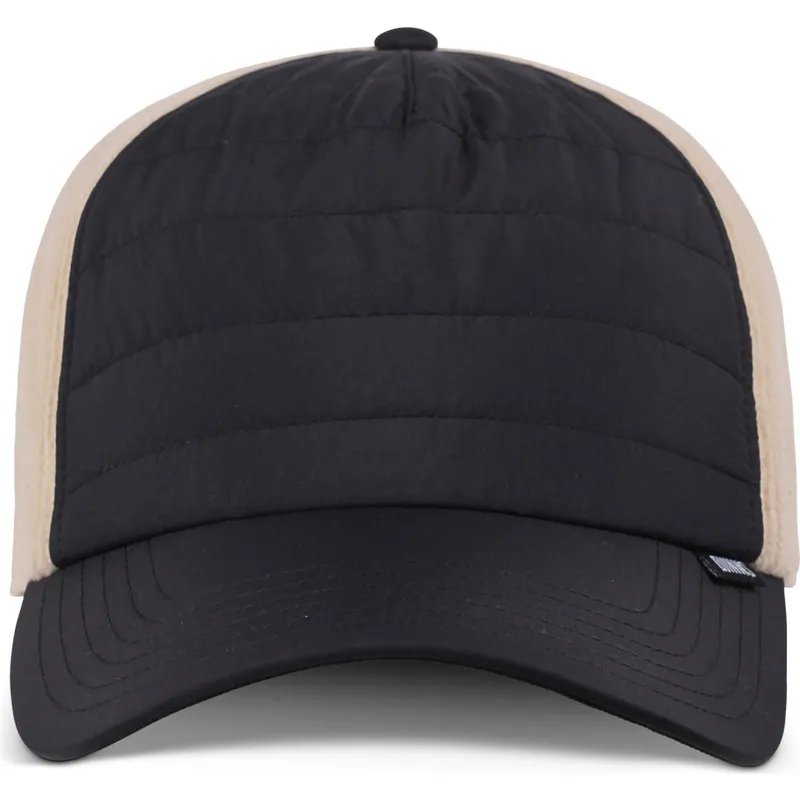 petten-gebogen-zwart-snapback-hft-puffy-nylon-van-djinns