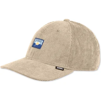Buet beige snapback-kasket Mountains TrueFit Cord fra Djinns