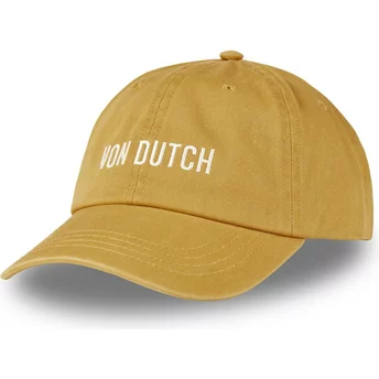 Gorra curva amarilla ajustable DC CA de Von Dutch