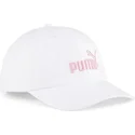 casquette-courbee-blanche-ajustable-avec-logo-rose-essentials-no1-puma