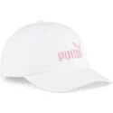 gorra-curva-blanca-ajustable-con-logo-rosa-essentials-no1-de-puma