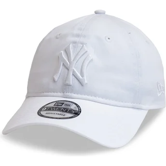 Casquette courbée blanche ajustable avec logo blanc 9TWENTY League Essential New York Yankees MLB New Era