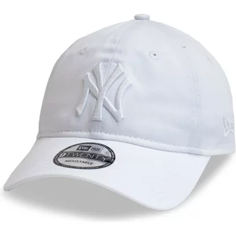 Gorra curva blanca ajustable con logo blanco 9TWENTY League Essential de New York Yankees MLB de New Era