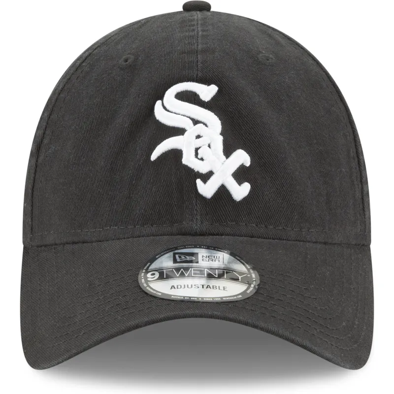 schwarze-verstellbare-gebogene-kappe-9twenty-core-classic-der-chicago-white-sox-mlb-von-new-era