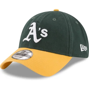 Casquette courbée verte et jaune ajustable 9TWENTY Core Classic Oakland Athletics MLB New Era