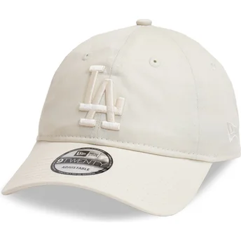 Cappellino beige curvo regolabile con logo beige 9TWENTY League Essential dei Los Angeles Dodgers MLB di New Era