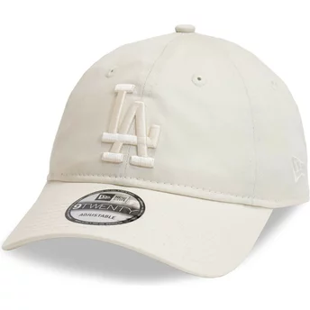 Gorra curva beige ajustable con logo beige 9TWENTY League Essential de Los Angeles Dodgers MLB de New Era